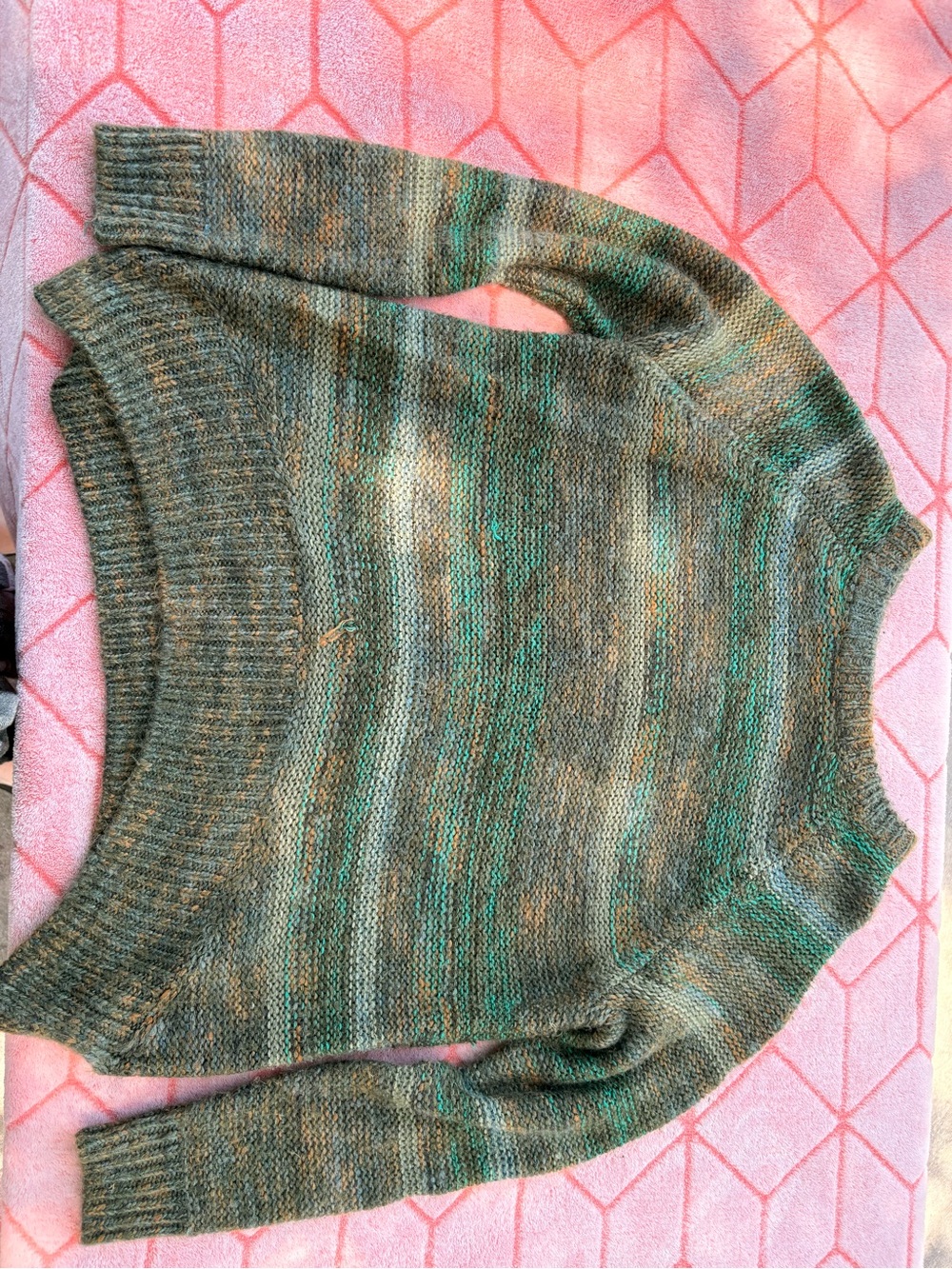Mossimo Supply Co. Multitone Green & Brown Crewneck Sweater